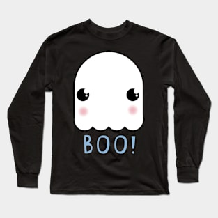 Cute Kawaii Halloween Ghost Boo Long Sleeve T-Shirt